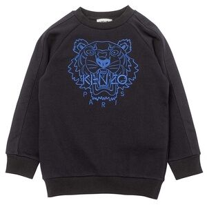 Kenzo Kids used dark grey Sweatshirt with Blue Tiger Print size 6